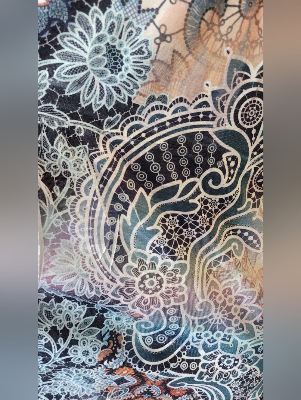 One World Live And Let Live Women's Pastel Paisley Scoop Neck Tunic Boho Y2K - Picture 11 of 16